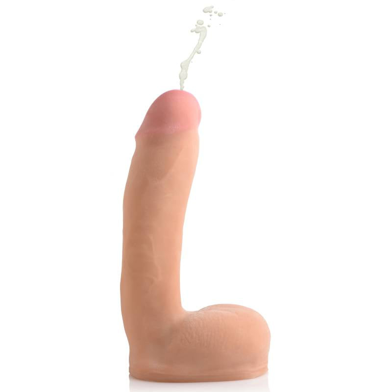 8in Dual Density Squirting Dildo w Balls Reservoir - Realistic Feel