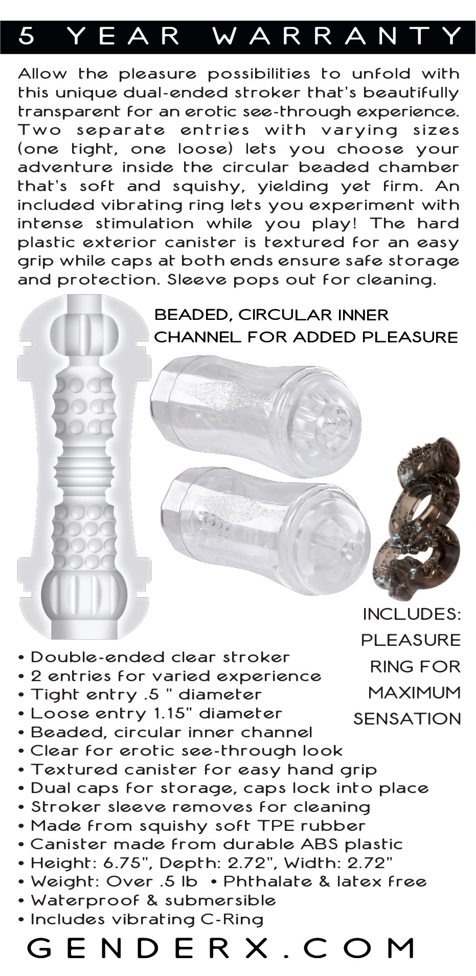 Gender X Double Fantasy – Dual-Ended Transparent Stroker