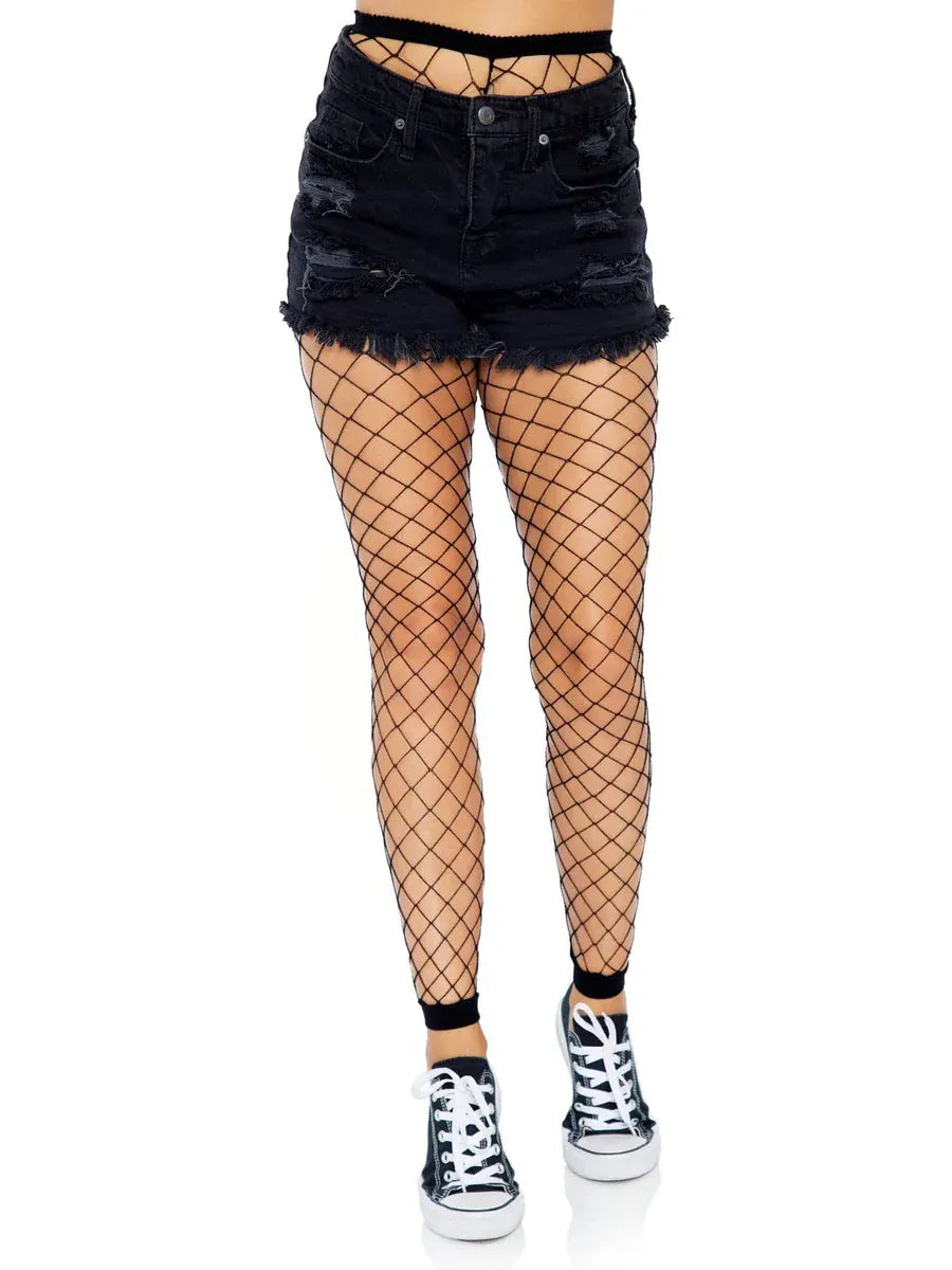 Leg Avenue Avery Fence Net Footless Tights – Footless Fishnet Leggings