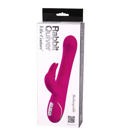 Vibe Couture Rabbit Quiver Pink Dual-Layer Silicone Waterproof Vibrator