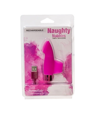 Naughty Nubbies Finger Vibe w Mini Powerbullet Pink Massager