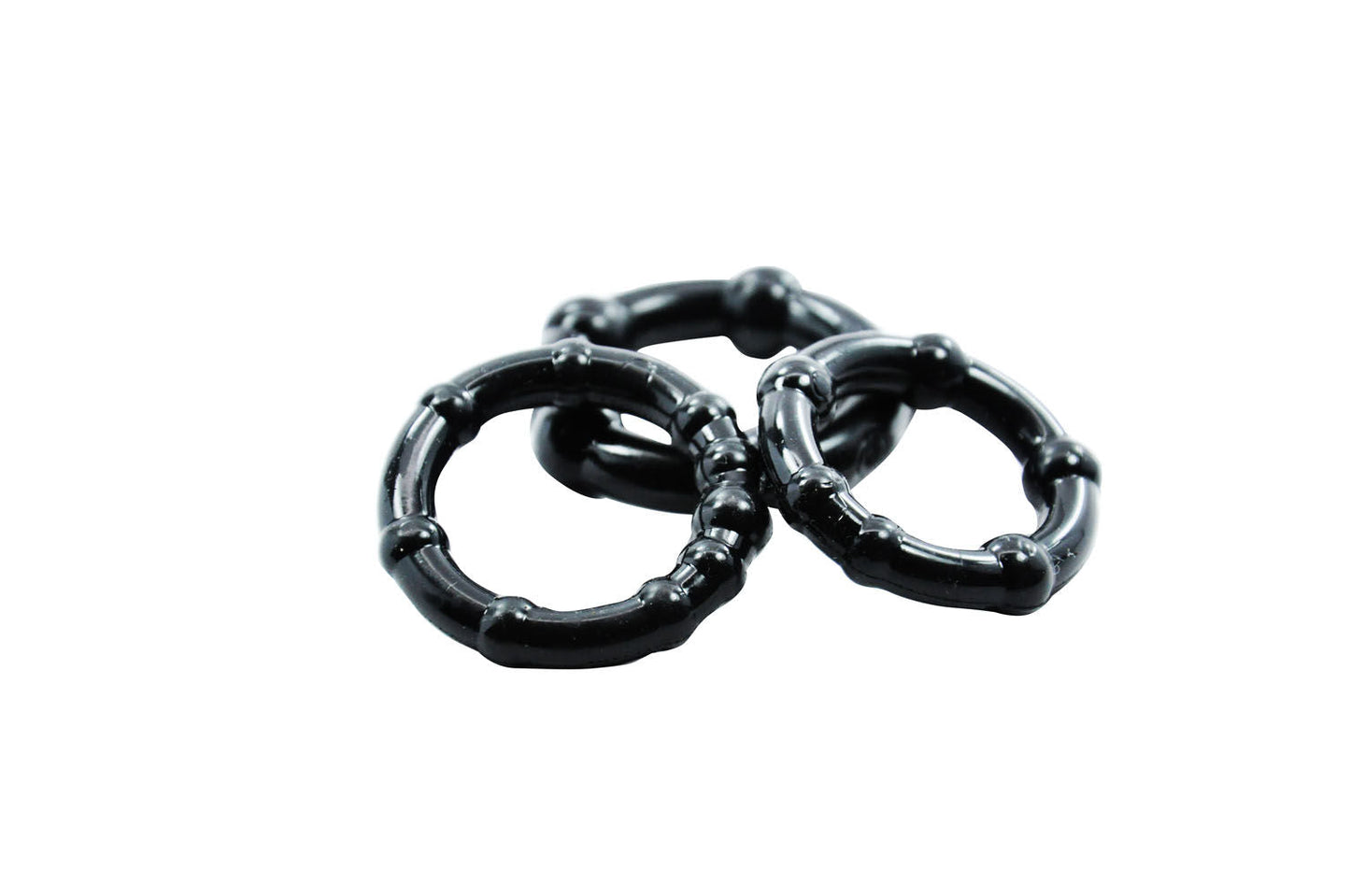 Cloud 9 Novelties Super Stretch Beaded Cock Ring Combo Pack (Black) – Skin Safe Cock Rings
