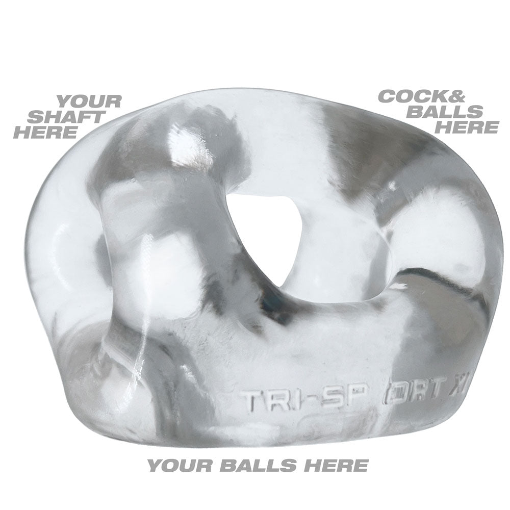 OXBALLS TRI-SPORT XL Thicker 3-Ring Cocksling Clear – Enhanced Support and Bulge Enhancement