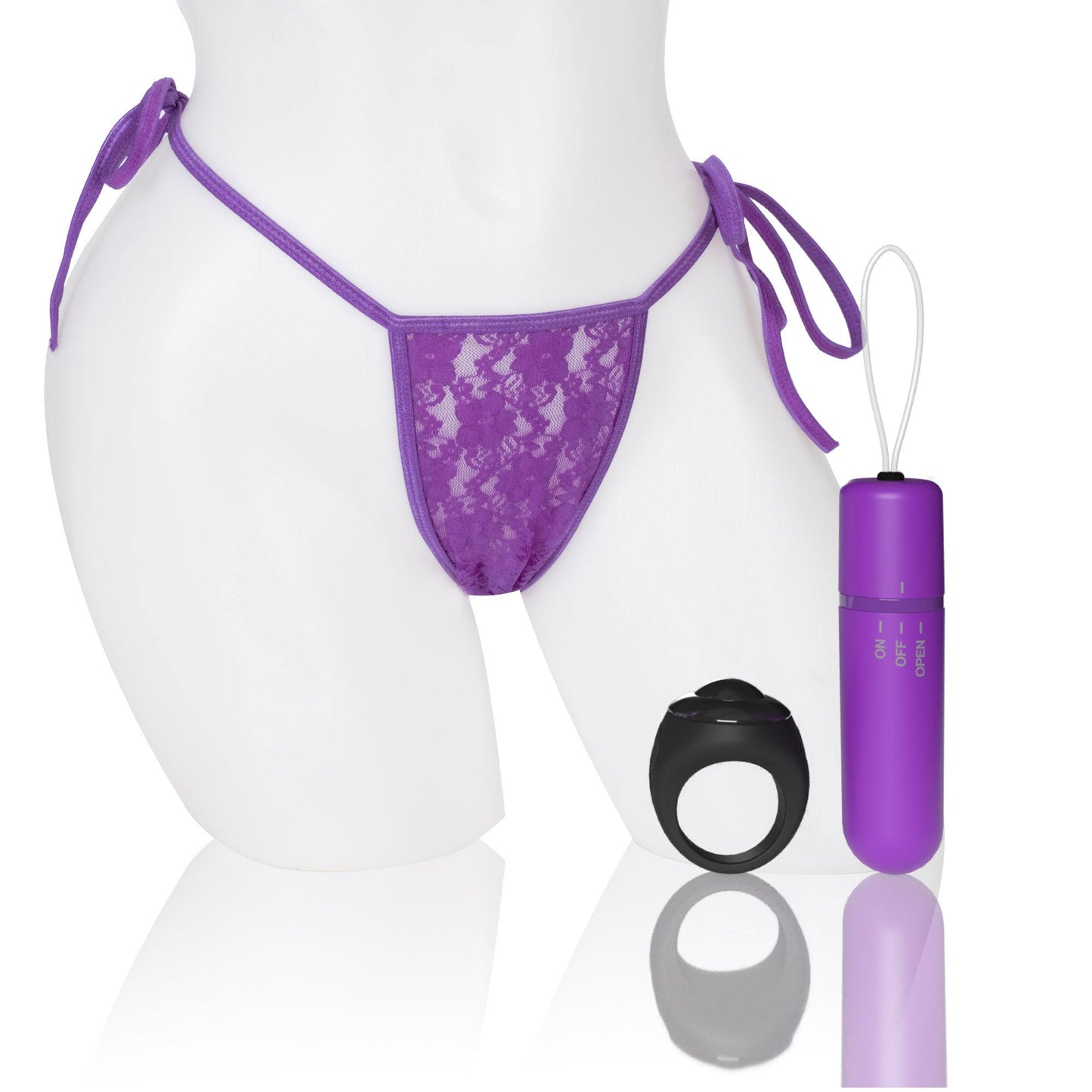 Vibrating Panty Set W/ Remote Ring 4t High Pitch Treble (Grape)