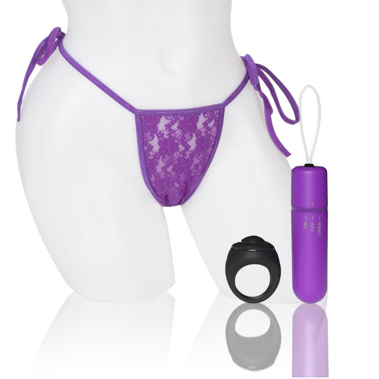 Vibrating Panty Set W/ Remote Ring 4t High Pitch Treble (Grape)