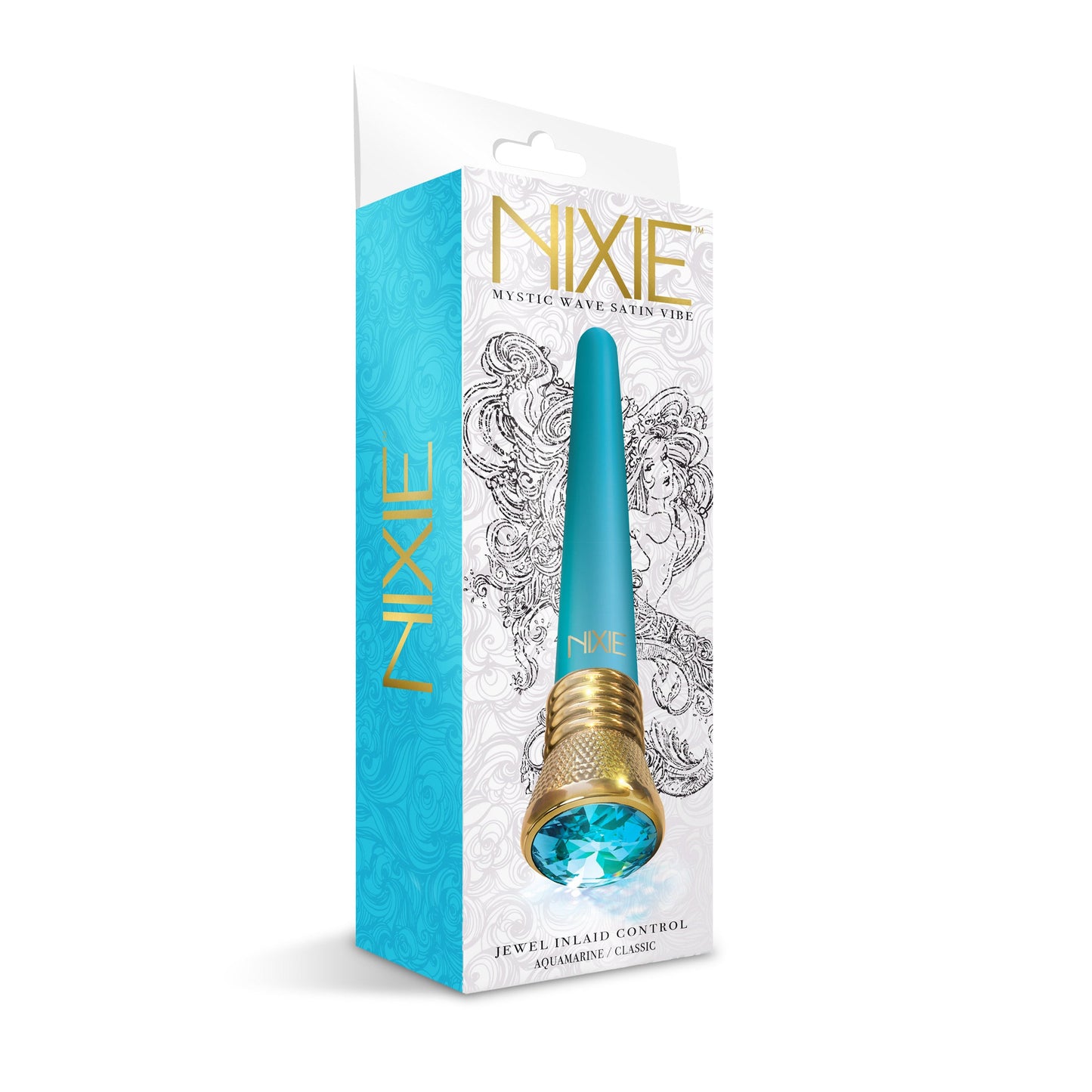 Nixie Jewel Satin Classic Vibe Aquamarine 7 Inch Waterproof G-Spot Vibrator