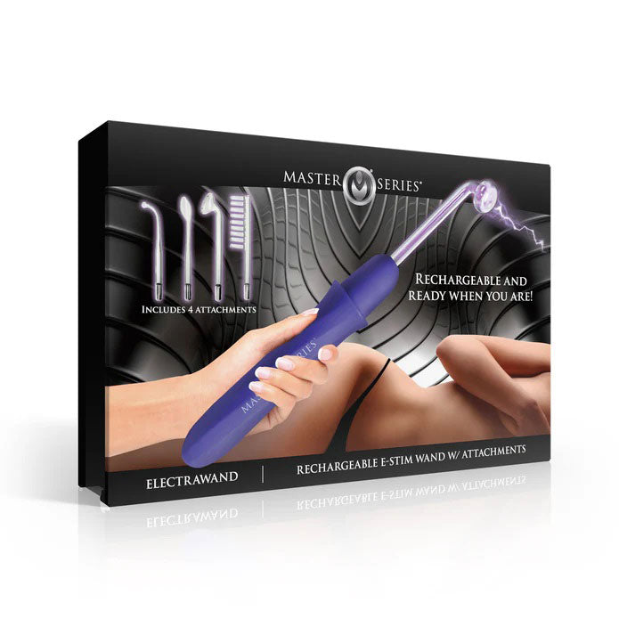 Elektrawand Rechargeable Violet Wand (Purple) – Cordless Electro Stimulation Wand with Attachments