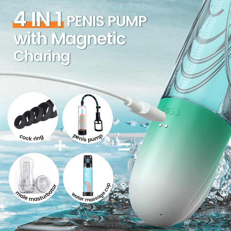 Source - Electric Vacuum and Water Penis Pump with LCD Display Penis Pumps