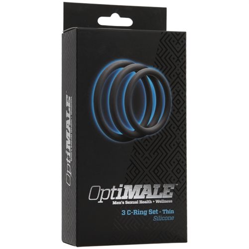 Optimale 3 Ring Set (Slate) – Silicone Thin Cock Ring Set with 40mm, 45mm, and 50mm Diameters