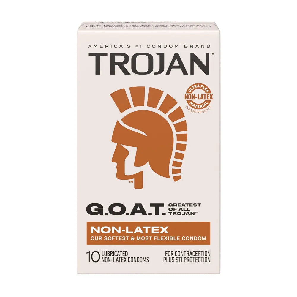 Trojan G.O.A.T. Non-Latex Condoms – Soft Flexible Condoms 10 Pack