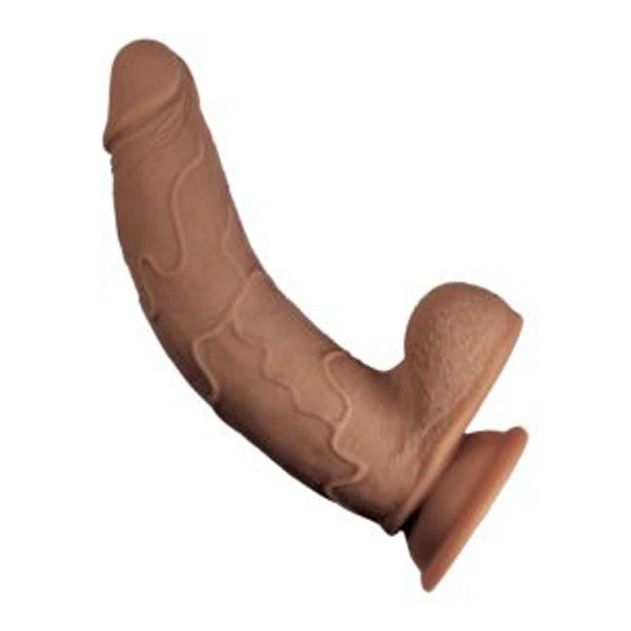 Real Cocks Dual Layered (Brown) – 9 Inch Girthy Realistic Veiny Dildo with Testicles