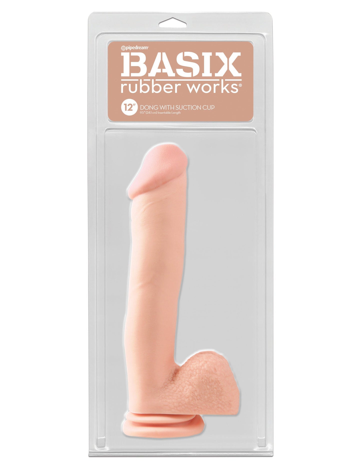 Basix Rubber Works 12 Inch Dong (Light) – Suction Cup Dildo