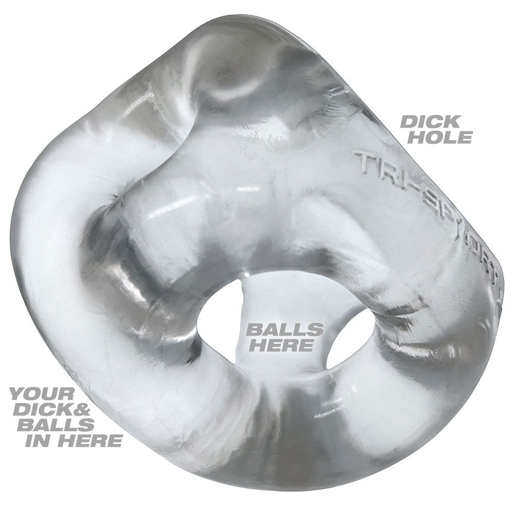OXBALLS TRI-SPORT XL Thicker 3-Ring Cocksling Clear – Enhanced Support and Bulge Enhancement