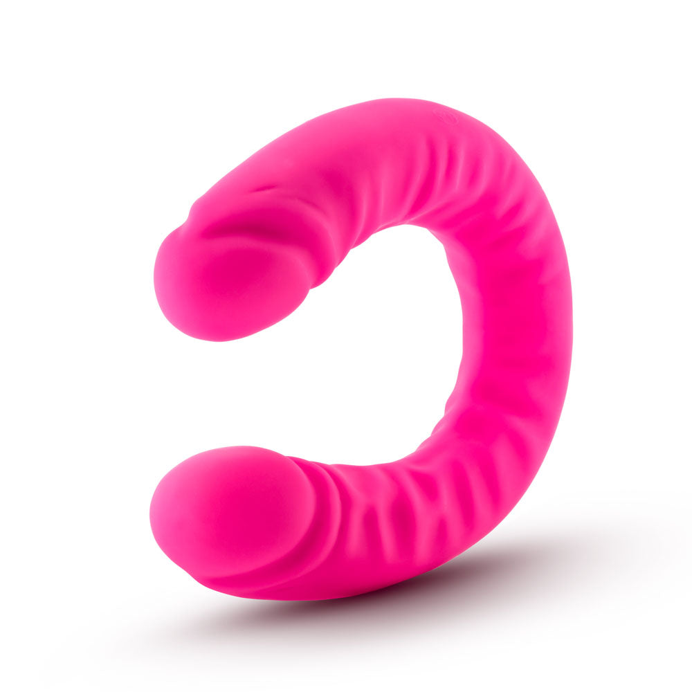Ruse Silicone Slim 18in Hot Pink Double Dong 1.5in Wide