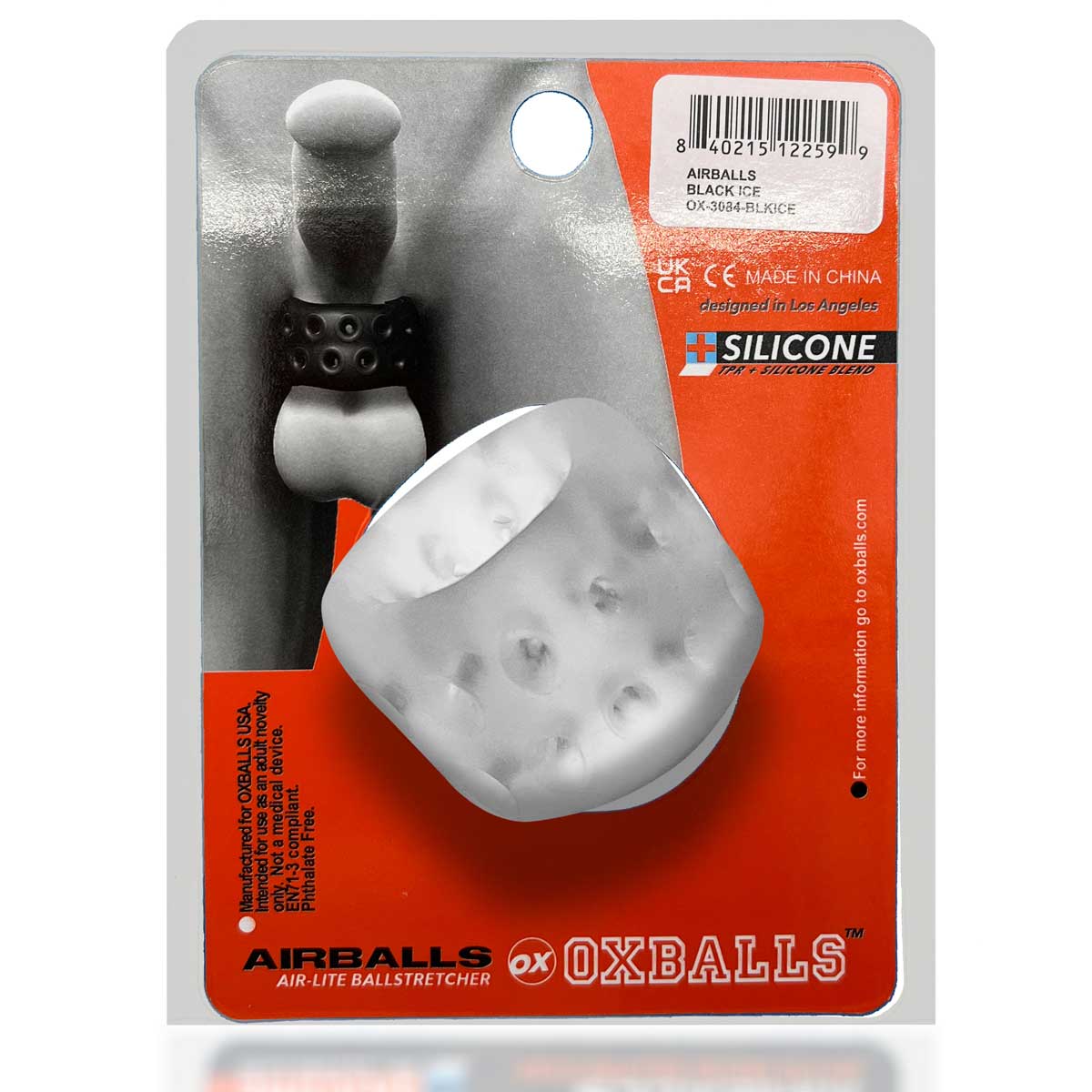 OxbBalls Airballs Air-Lite Ballstretcher Clear Ice Silicone Vented Medium