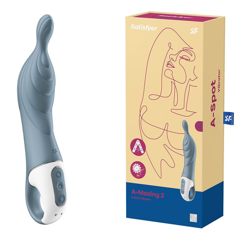 A-mazing 2 Vibrator Grey for A-Spot Stimulation 10 Inch