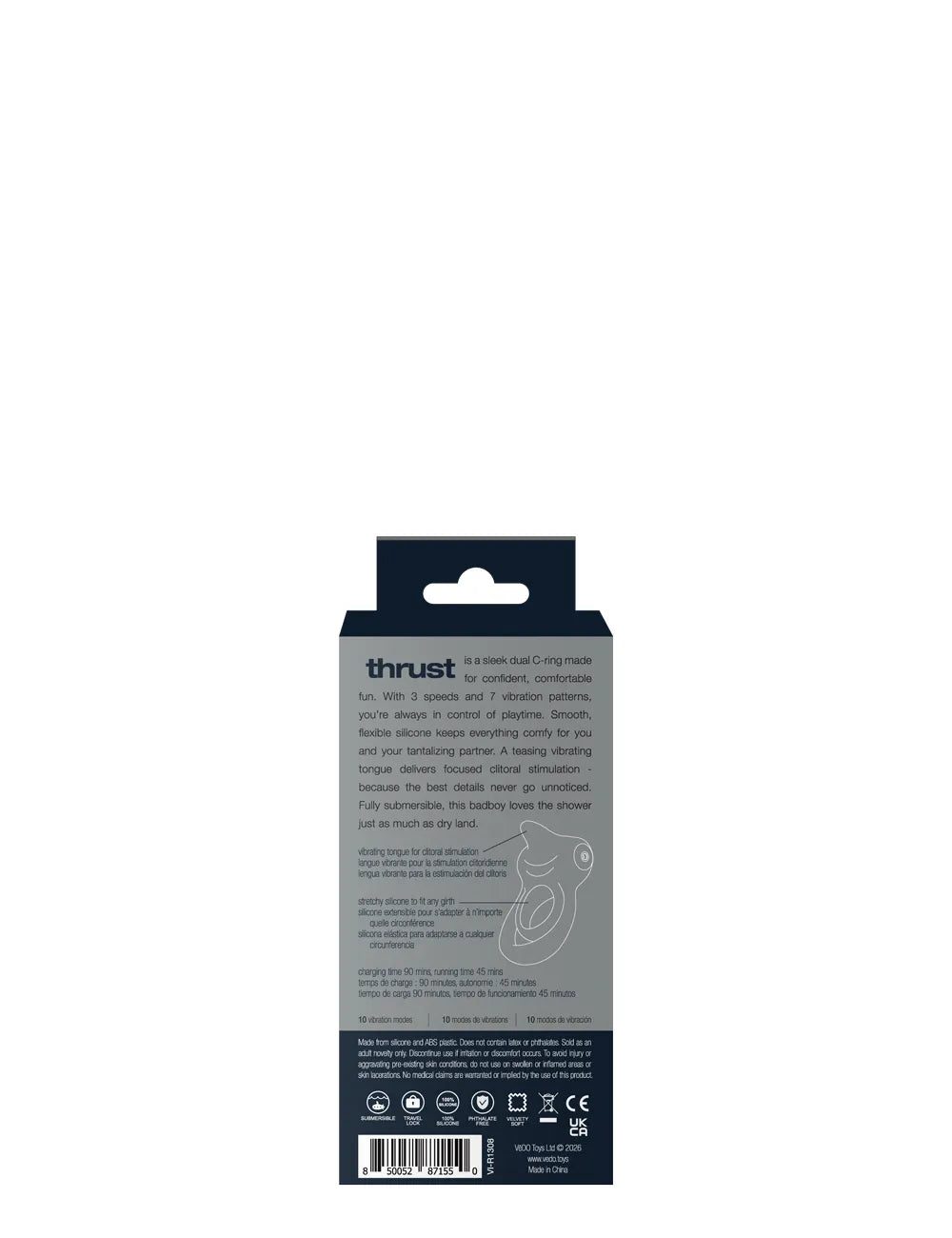 Thrust Rechargeable Dual C-Ring – Silicone Vibrating C-Ring