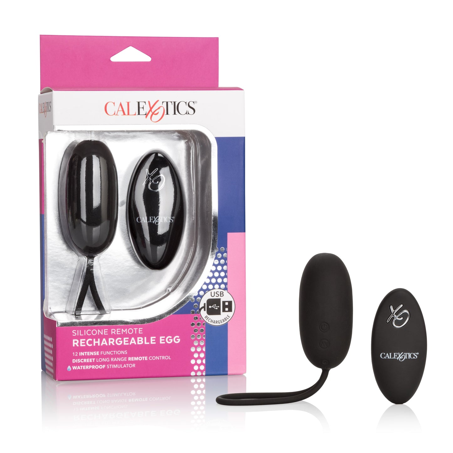 Silicone Remote Egg Black With 12 Vibration Functions and Remote Control