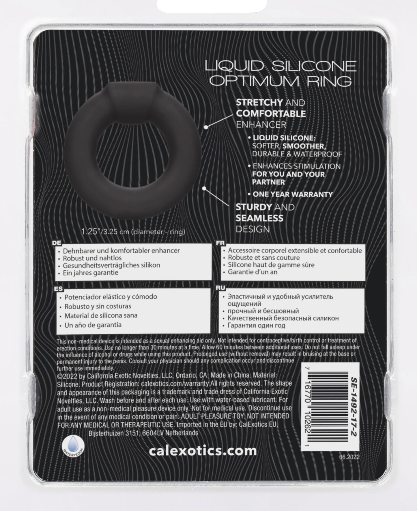 Alpha Liquid Silicone Optimum Ring Ultra Stretchy Black Size Medium