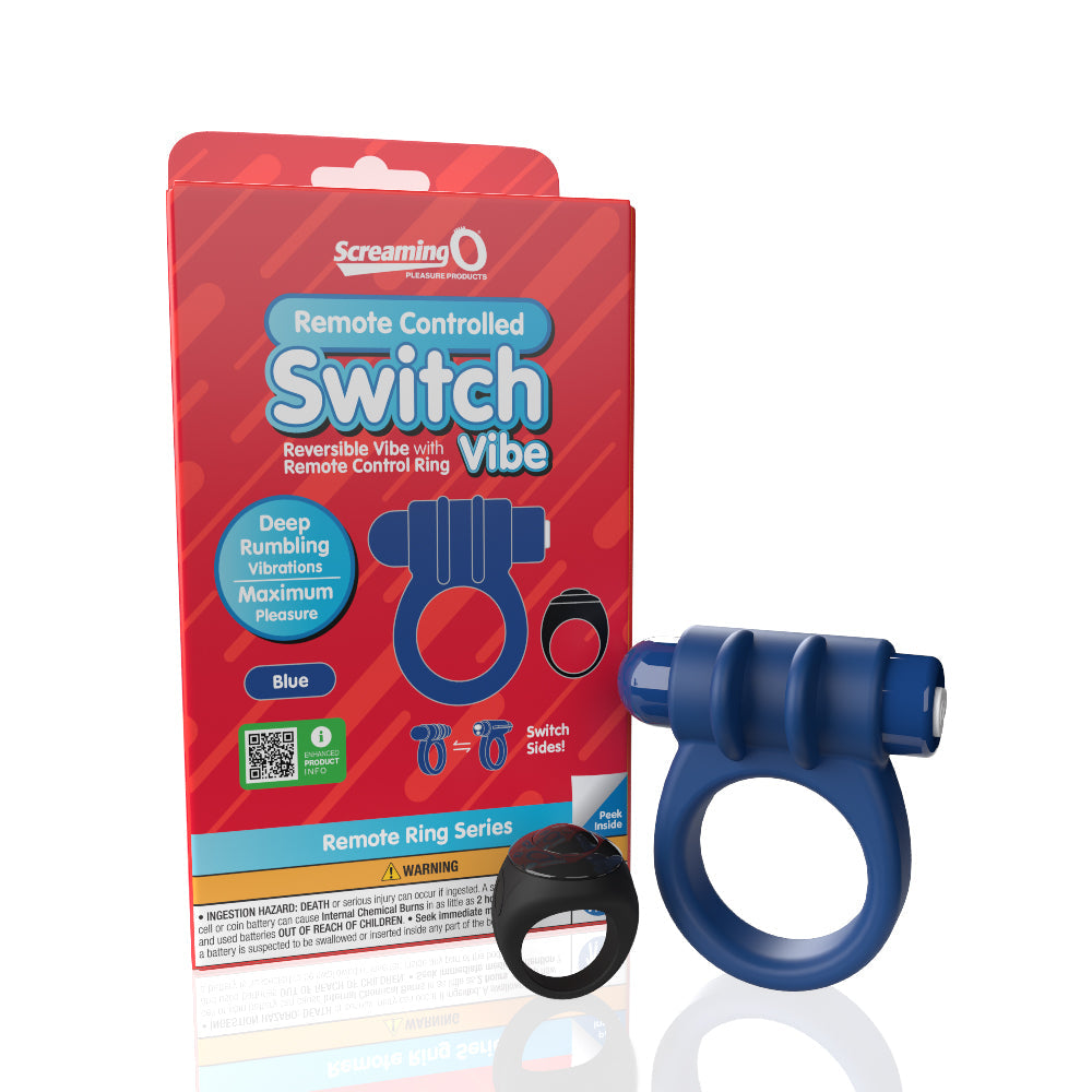 Remote Control Switch Vibe (Blue) – Rechargeable Waterproof Vibrating Cock Ring