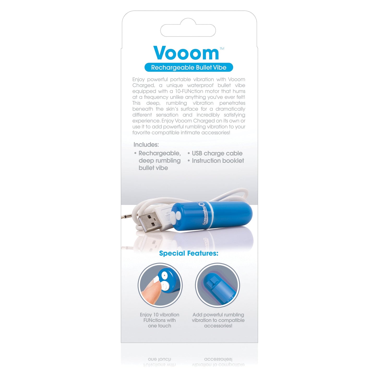 Vooom Bullet – Waterproof 10-Function Portable Bullet Vibrator