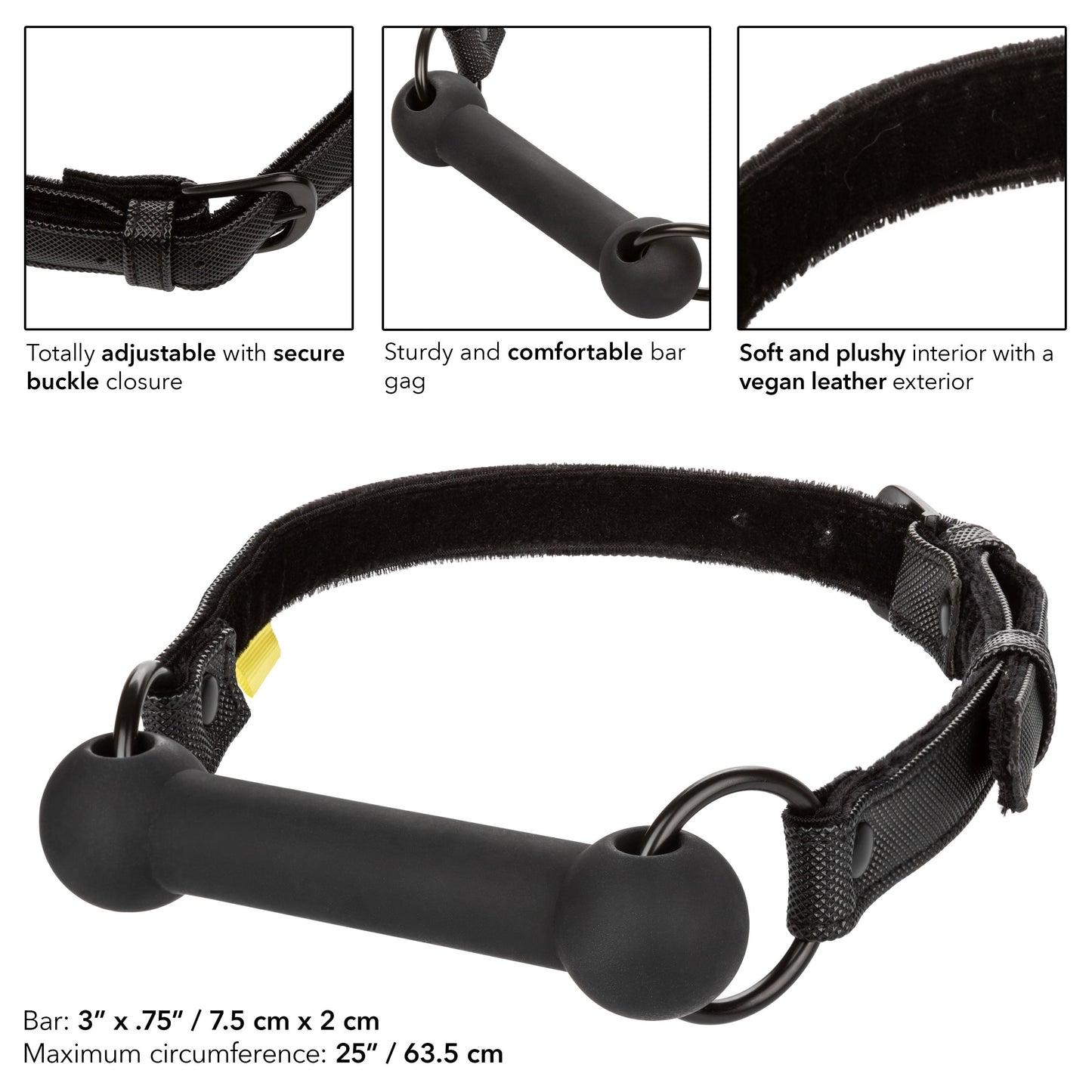 Boundless Bar Gag – Body-Safe Silicone Bar Gag with Vegan Leather Strap