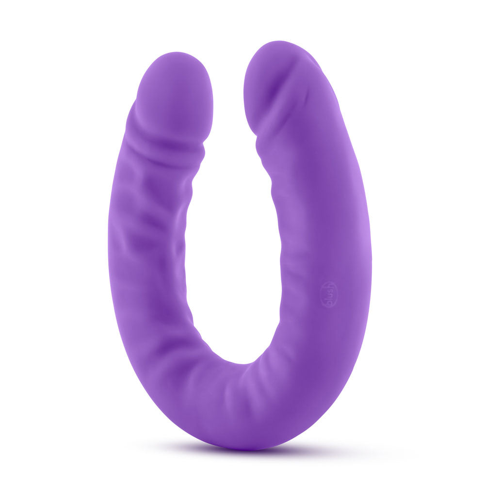 Ruse Silicone Slim 18in Purple Double Dong Dildo 1.5in Wide