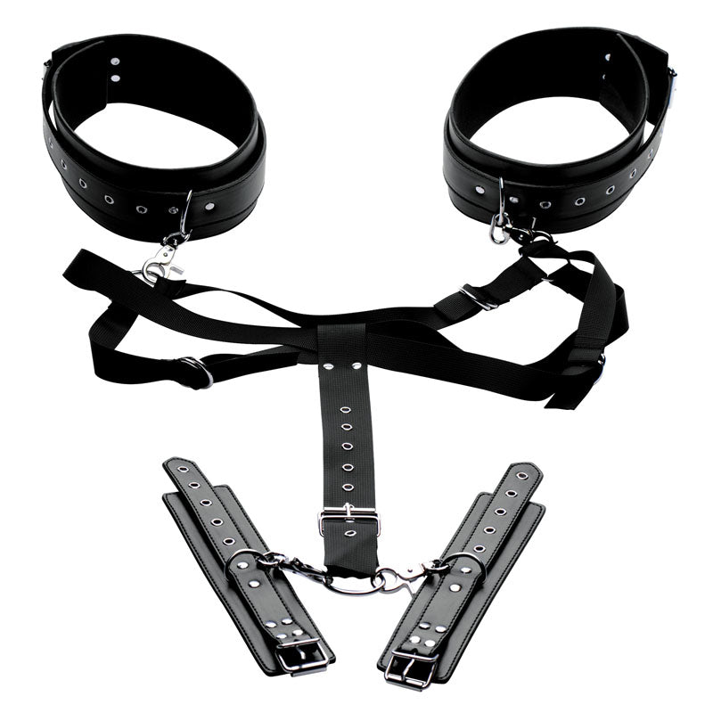 Master Series Acquire Thigh Harness and Wrist Cuffs – Restraint Set