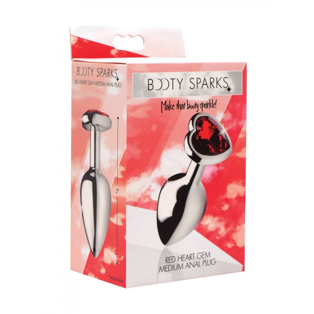 Booty Sparks 3.3" Red Heart Aluminum Anal Plug