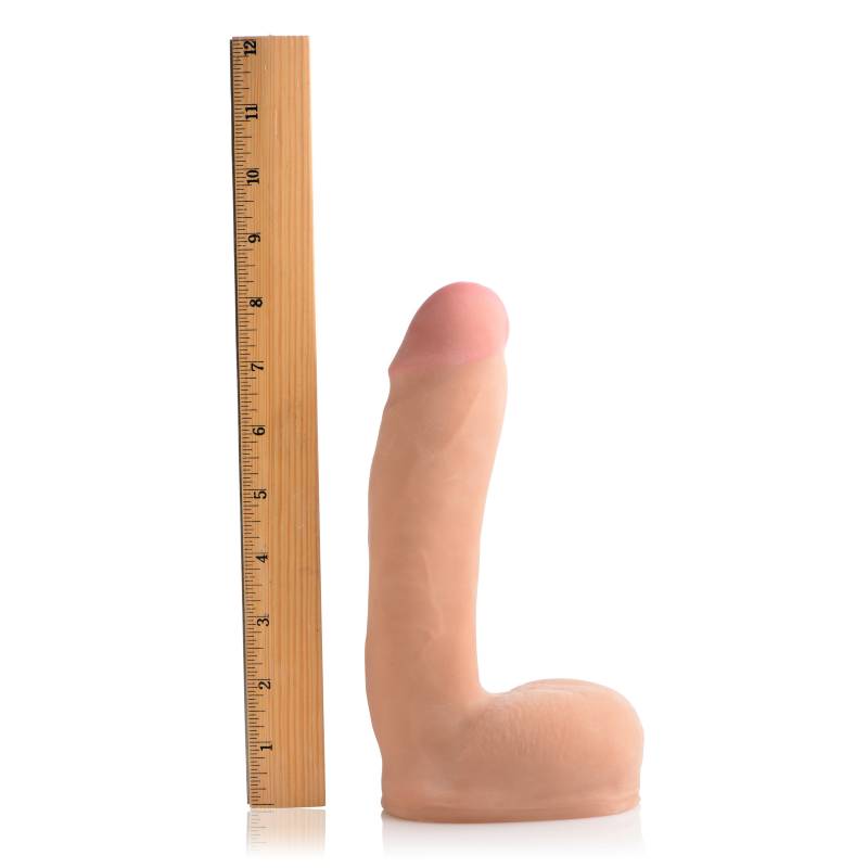8in Dual Density Squirting Dildo w Balls Reservoir - Realistic Feel