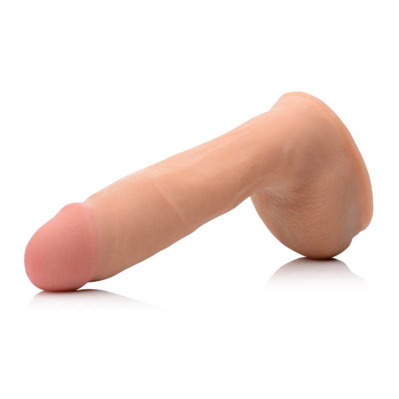 8in Dual Density Squirting Dildo w Balls Reservoir - Realistic Feel