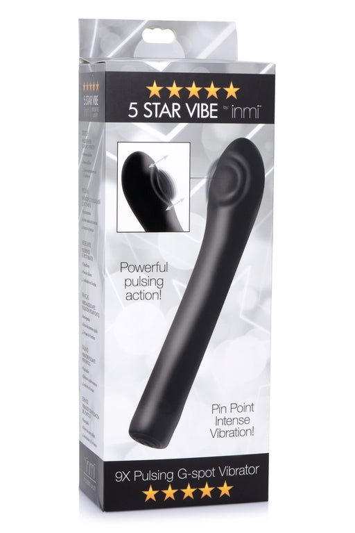 INMI 5 Star 9X Pulsing G-Spot Vibe Black Slim Flexible Silicone Vibrator