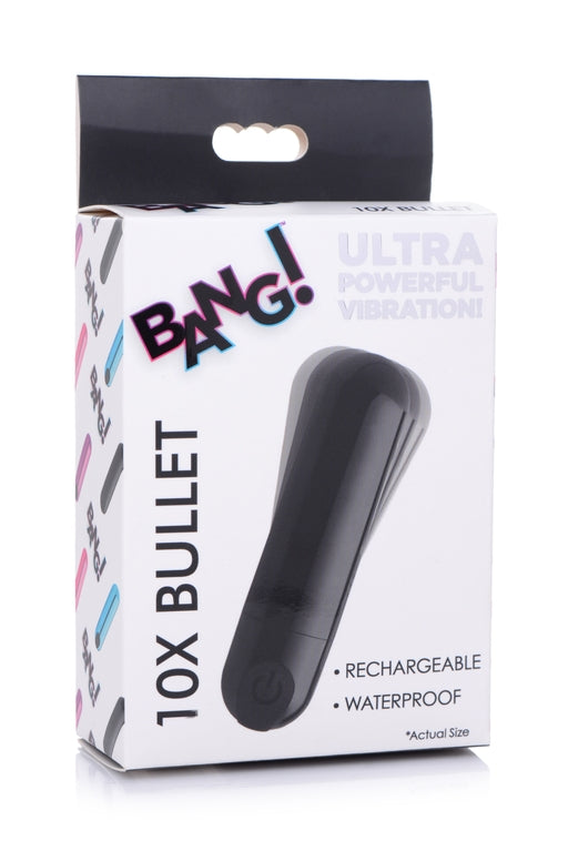 Bang 10X Rechargeable Vibrating Bullet (Black) – Compact Bullet Vibrator