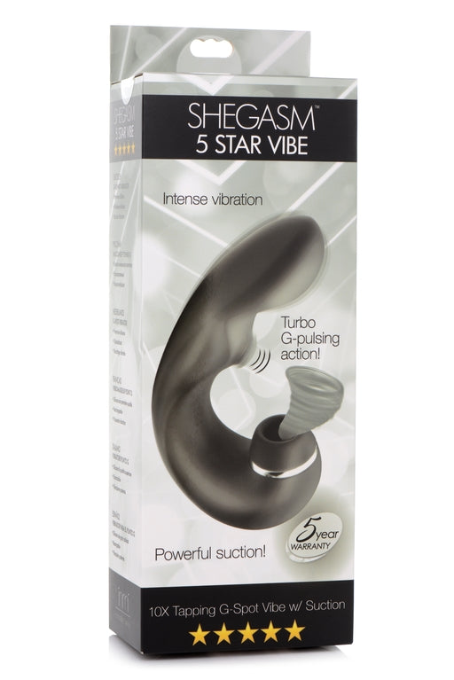 INMI Shegasm 5 Star Tapping G-Spot Vibe with Suction Black