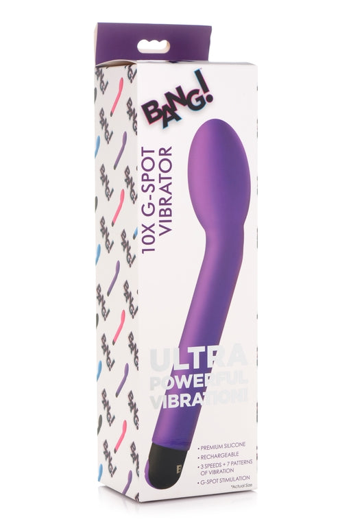 Bang 10X G-Spot Vibrator Purple 8.2 Inches with 3 Speeds and 7 Vibration Patterns