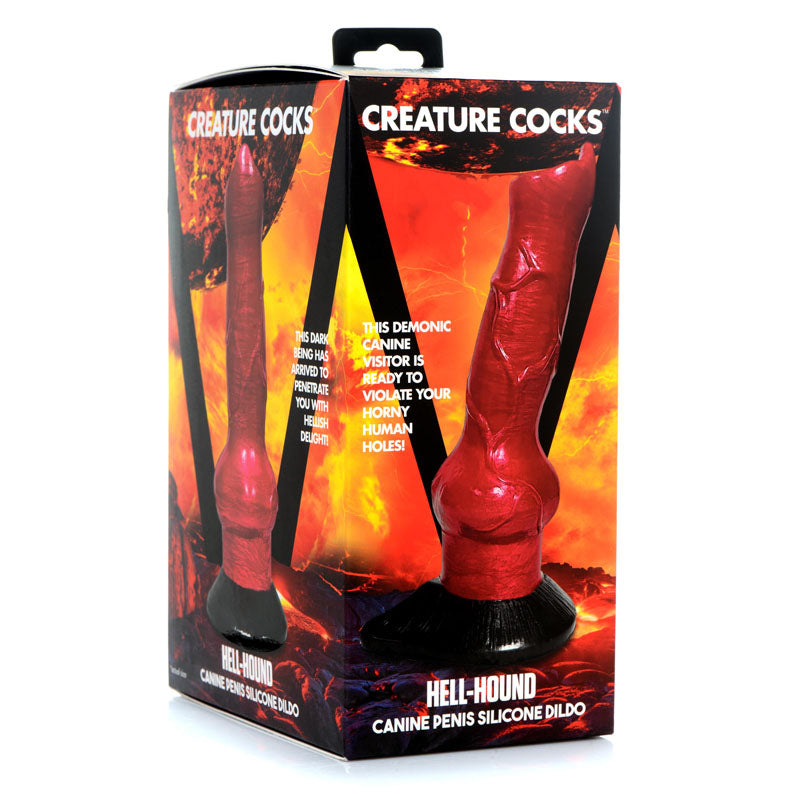 Creature Cocks Hell-Hound Canine Dildo (Red) – 19 cm Silicone Dildo