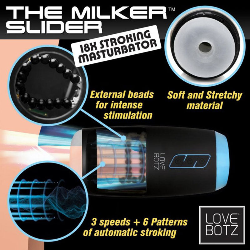 LoveBotz The Milker Slider – Automatic Stroking Masturbator with 18X Speed Control