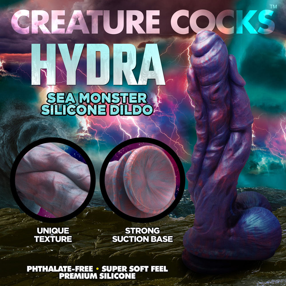 Creature Cocks Hydra (Dark Blue and Red) – 26.9 cm Silicone Dildo