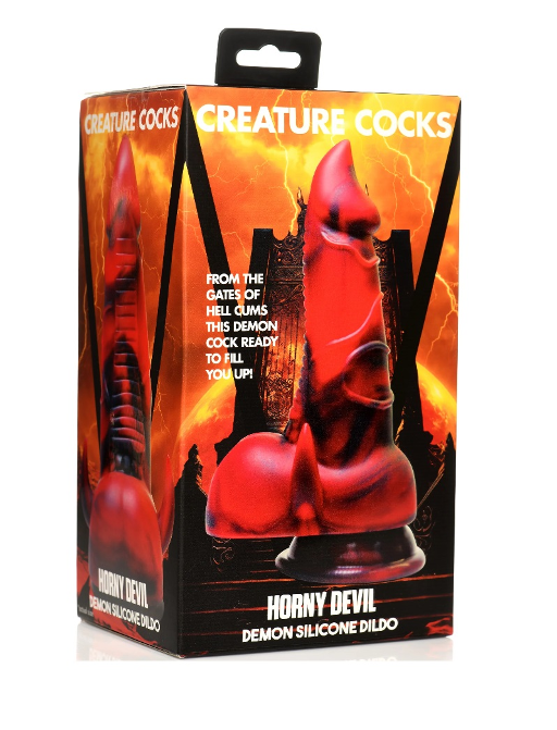 Creature Cocks Horny Devil Demon (Red and Black) 7.5 Inch Silicone Dildo
