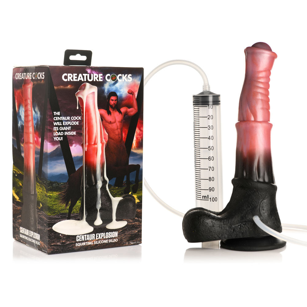 Creature Cocks Centaur Explosion (Pink/Black) – 24.5 cm Squirting Fantasy Dildo