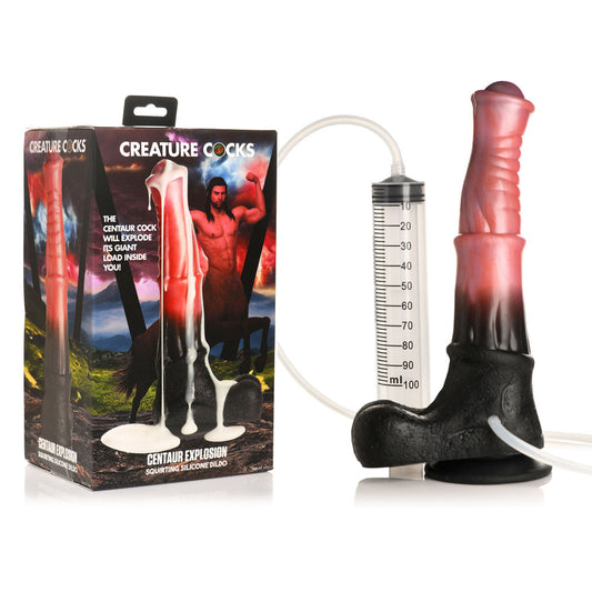 Creature Cocks Centaur Explosion (Pink/Black) – 24.5 cm Squirting Fantasy Dildo