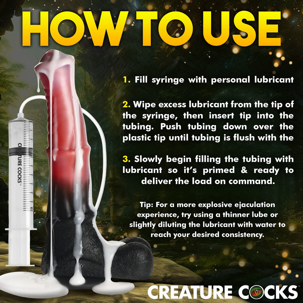 Creature Cocks Centaur Explosion (Pink/Black) – 24.5 cm Squirting Fantasy Dildo