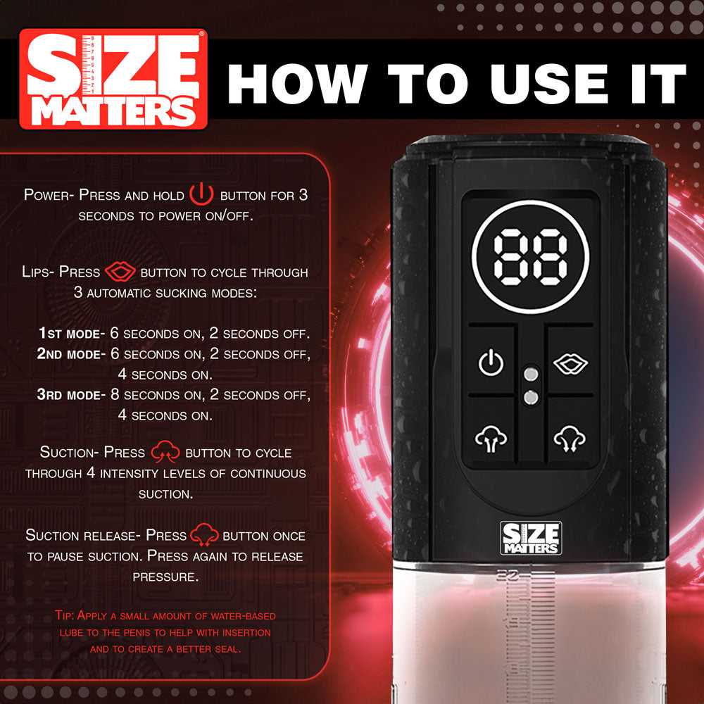 Size Matters Sucking Submersible Penis Pump 7.75" x 2.6"