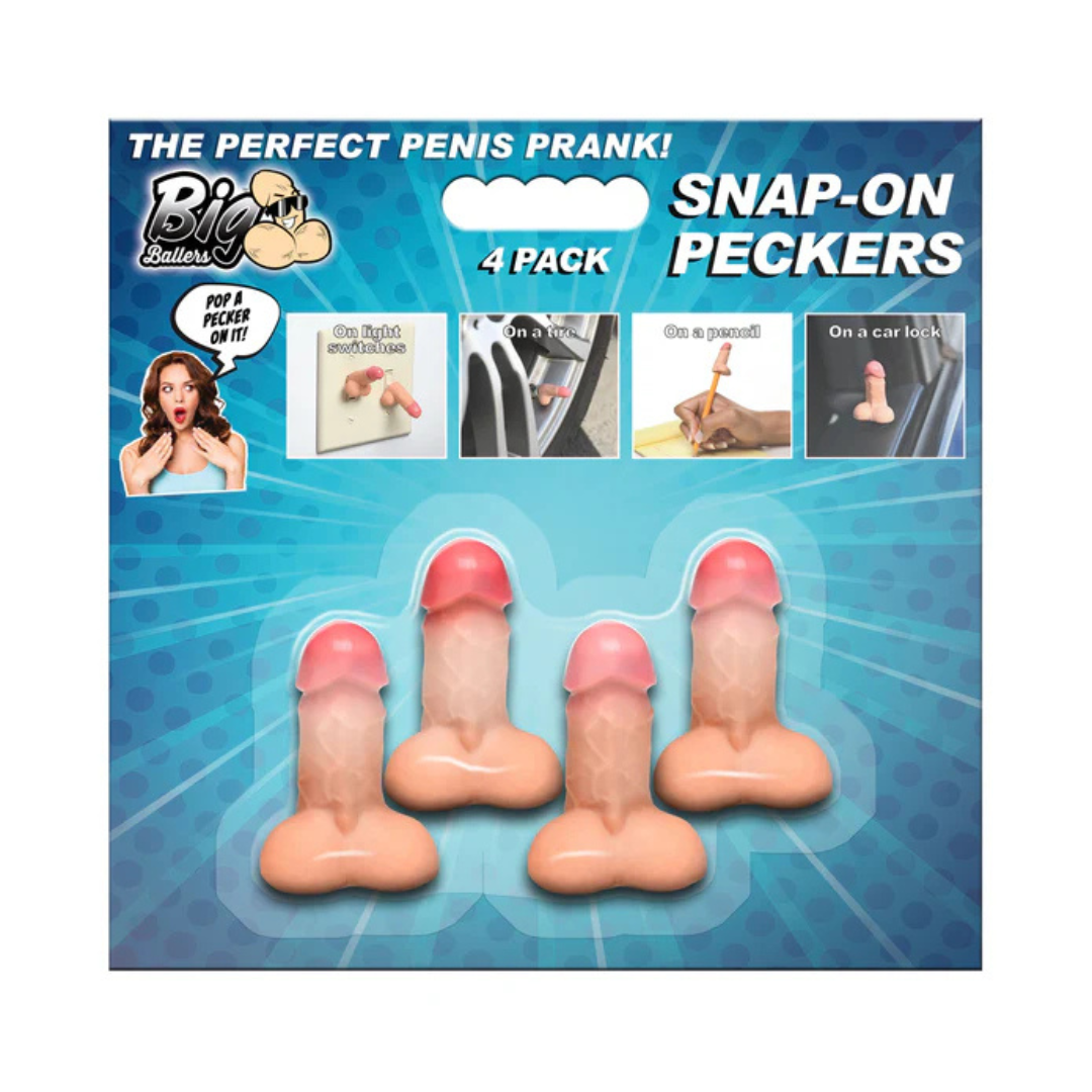 Big Ballers Snap-On Peckers (4 Pack) – Mini Dildo Set