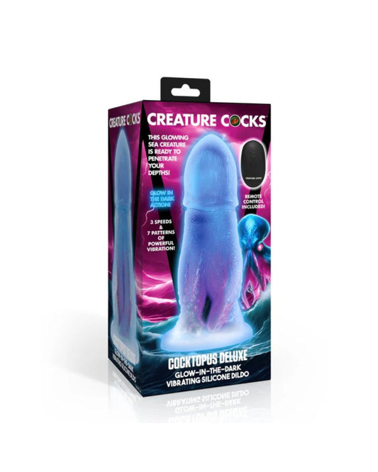 Creature Cocks Cocktopus Deluxe – Glow-in-the-Dark Vibrating Silicone Dildo > Dildos > Fantasy