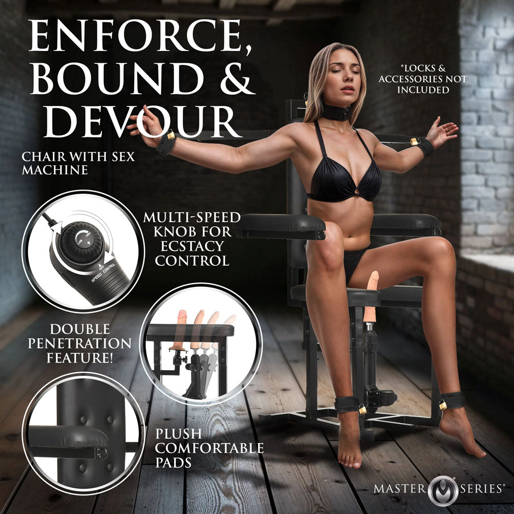 Master Series Enforcer Chair with Deluxe Sex Machine and Restraint System