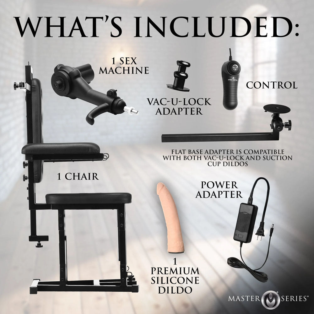 Master Series Enforcer Chair with Deluxe Sex Machine and Restraint System