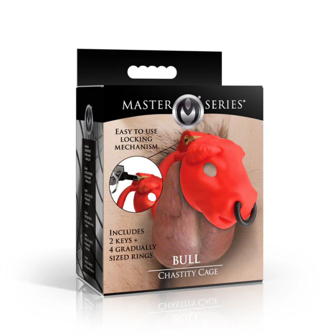 Master Series Bull Chastity Cage (Red) – Body-Safe Chastity Device