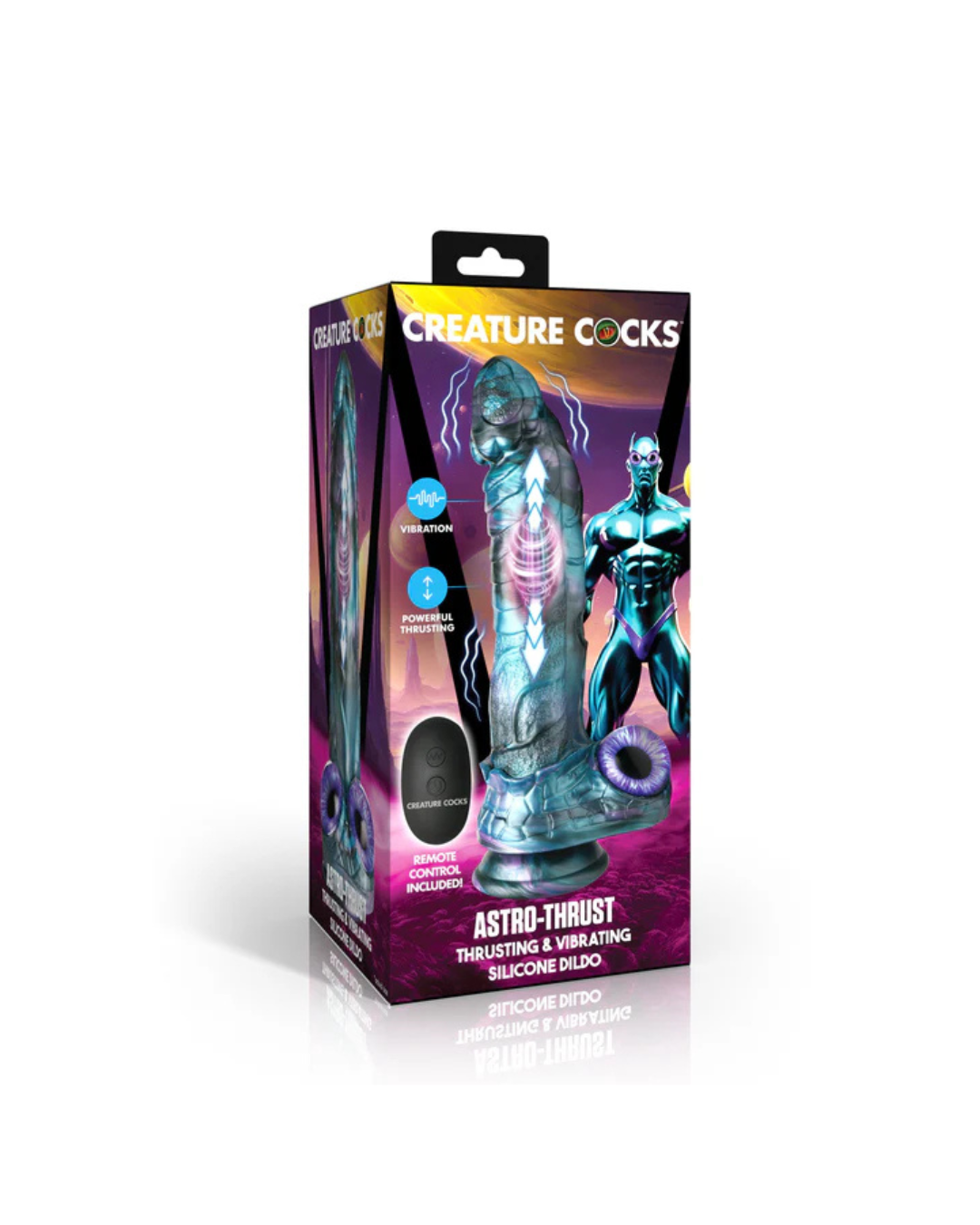 Creature Cocks Astro-Thrust (Alien Face) Silicone Thrusting and Vibrating Dildo