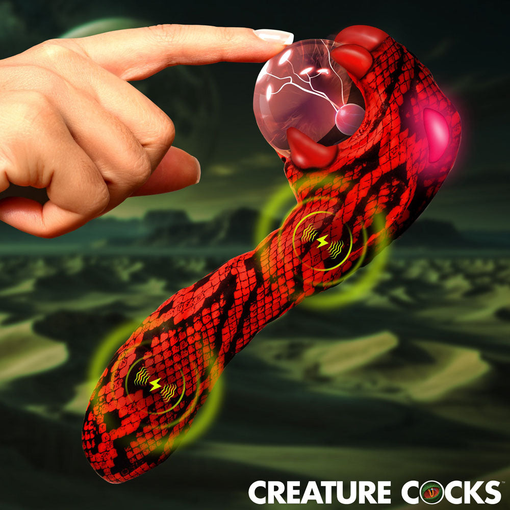 Creature Cocks Cobra (Black and Red) – USB Rechargeable 18.5 cm Fantasy Vibrator
